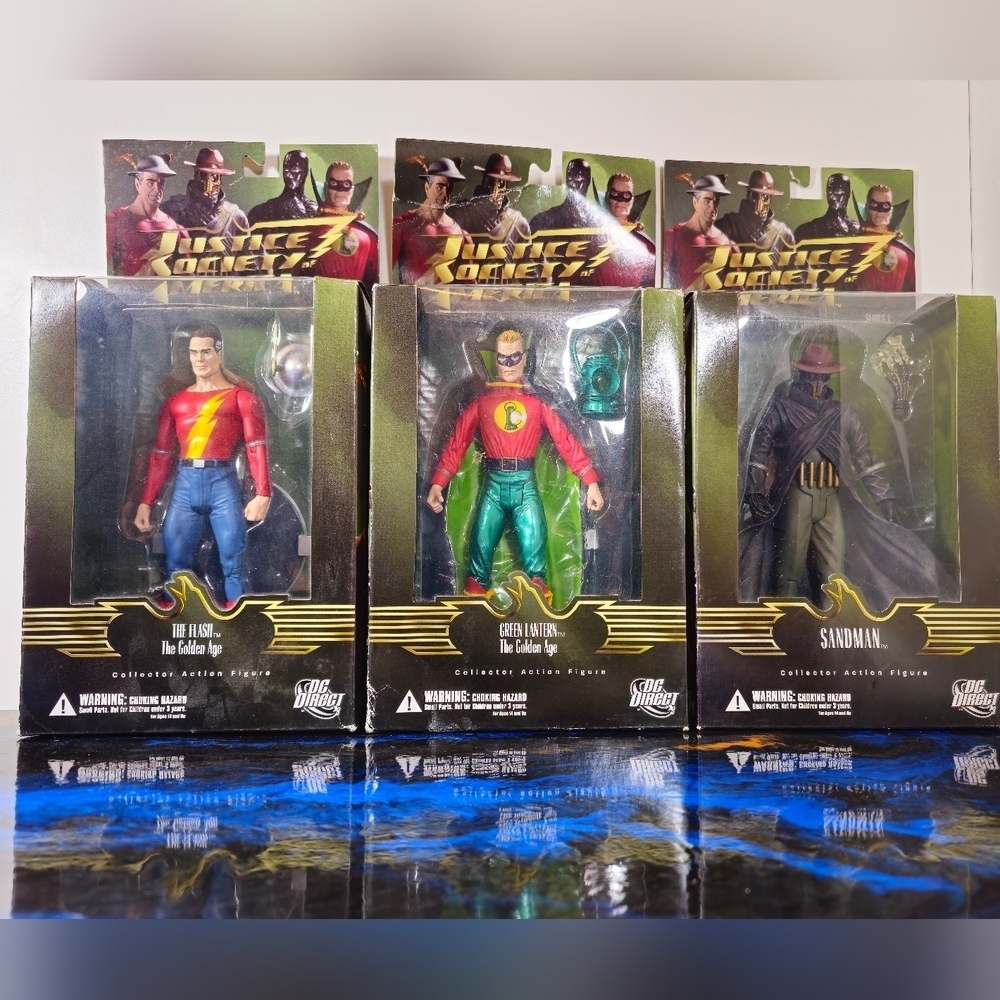 Lot of 3 DC Direct Justice Society of America  series 1 collectable figures